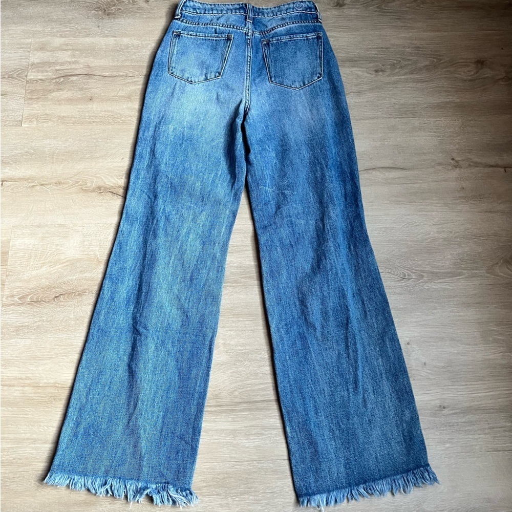 PTCL Wide Leg Jeans Medium Wash Distressed SZ 25 - Picture 5 of 7